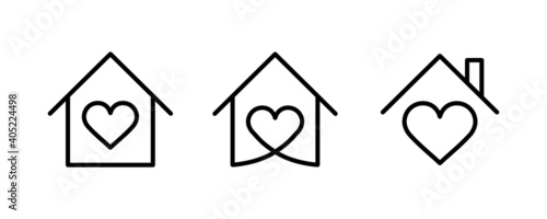 House with heart shape icon , love home symbol, vector illustration isolated on white background stay home, sticker symbol vector covid 19 coronavirus corona icon