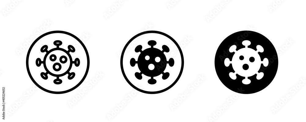 Corona Virus icon set. Coronavirus. virus of illness in Humans, from the common cold to SARS. 2019-nCoV common human virus or bacteria microbe, bacterium covid 19 sign vector editable stroke and flat Corona Virus icon set. Coronavirus. virus of illness in Humans, from the common cold to SARS. 2019-nCoV common human virus or bacteria microbe, bacterium covid 19 sign vector editable stroke and flat