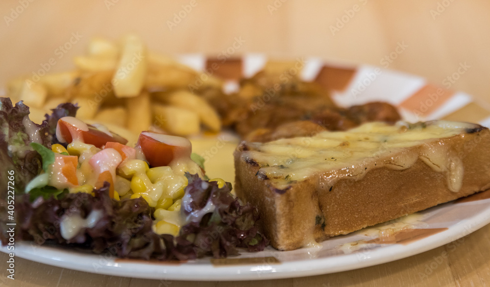 Grilled chicken with french fries