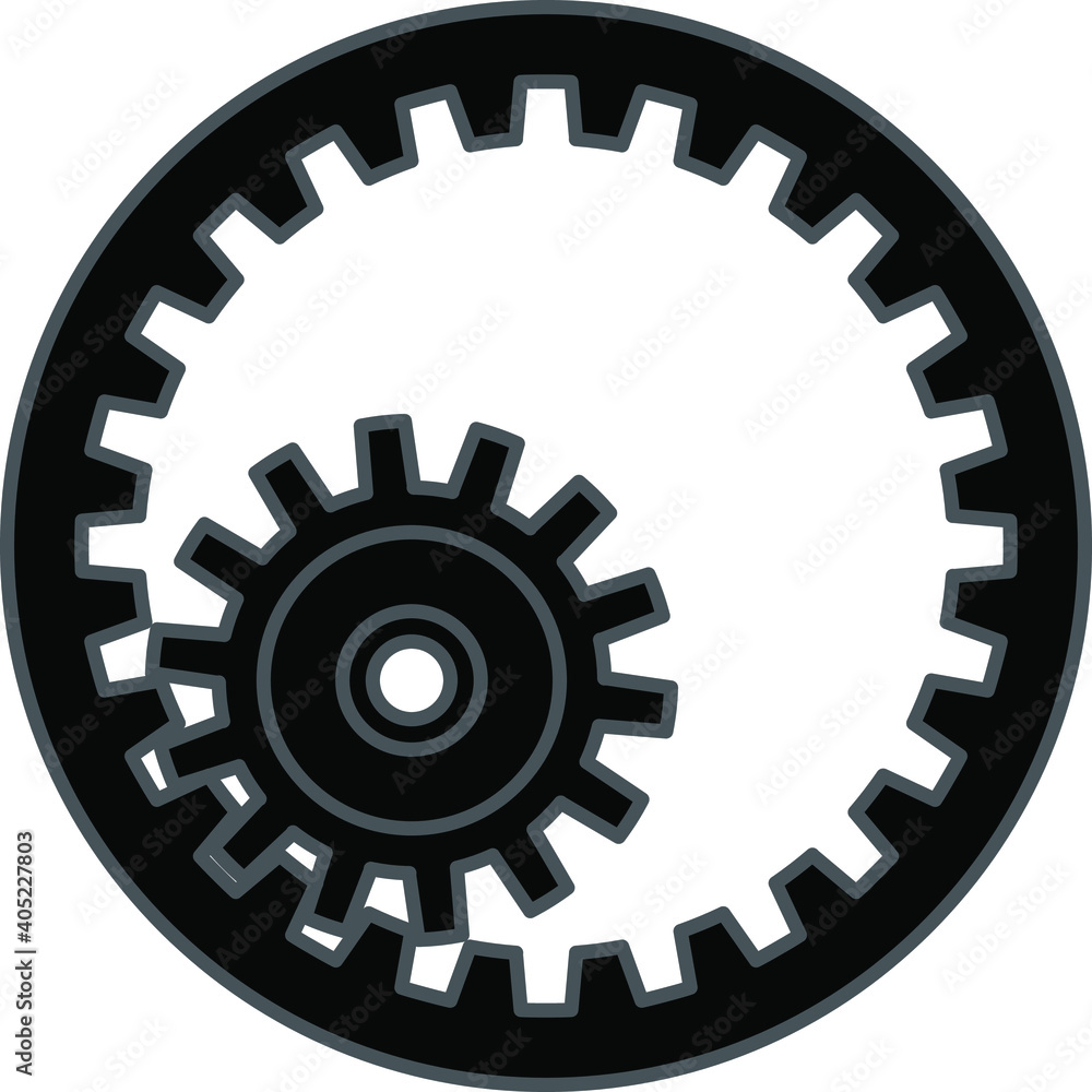 Internal gear and pinion. Black version. Internal gear and pinion. Black version.