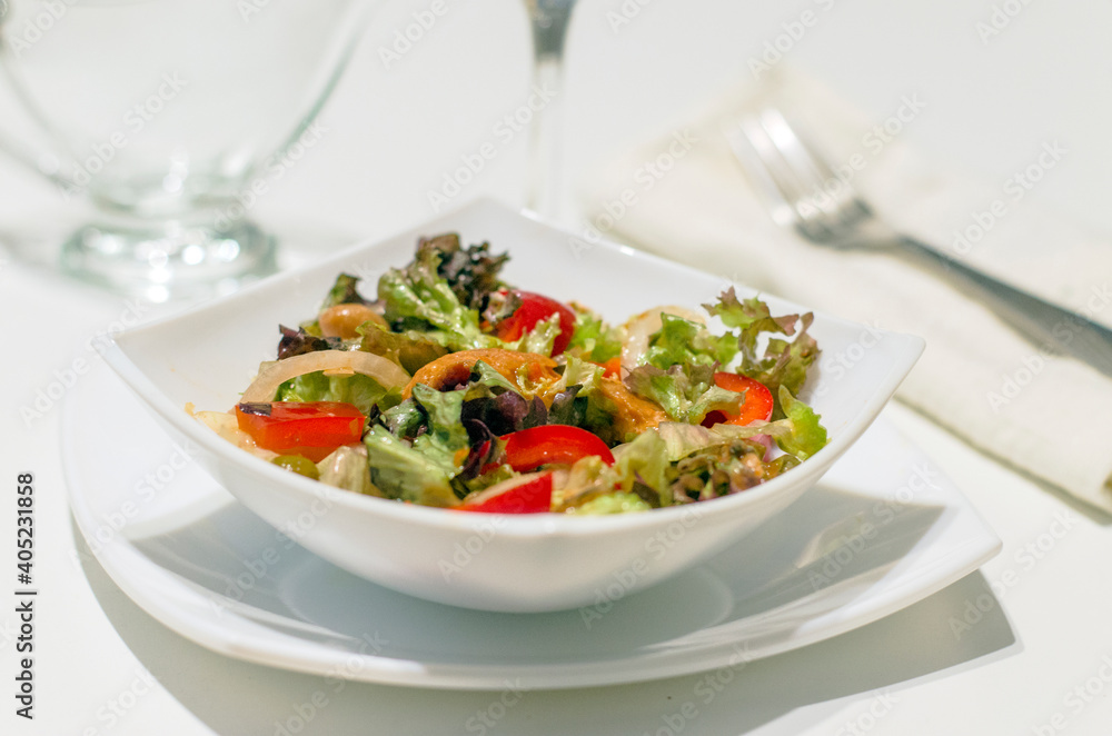 Salmon and beans salad with vegetables Salmon and beans salad with vegetables