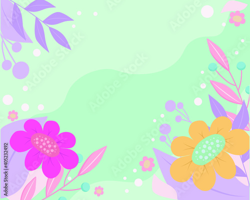 Spring abstract background with flowers