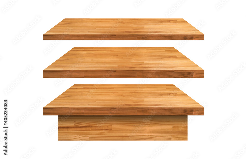 set of mockup wood table on white background set of mockup wood table on white background