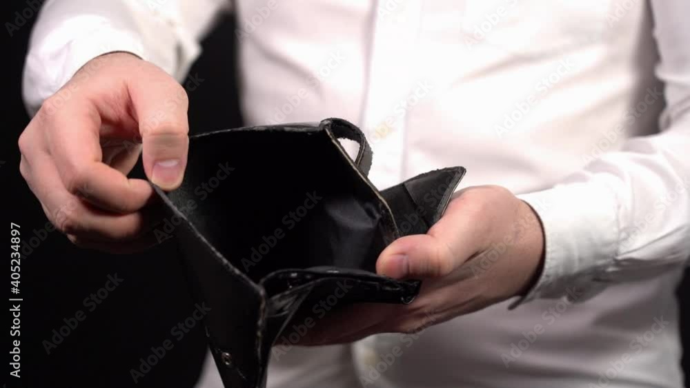 Show Empty Wallet. Man Showing Empty Old Wallet. Demonstrate their Insolvency. Show Empty Wallet. Man Showing Empty Old Wallet. Demonstrate their Insolvency.
