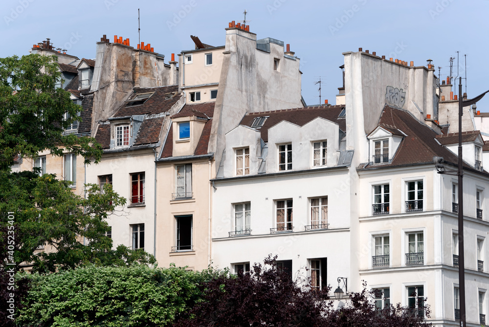 Old architecture of Paris in
the Saint-Michel Neighborhood