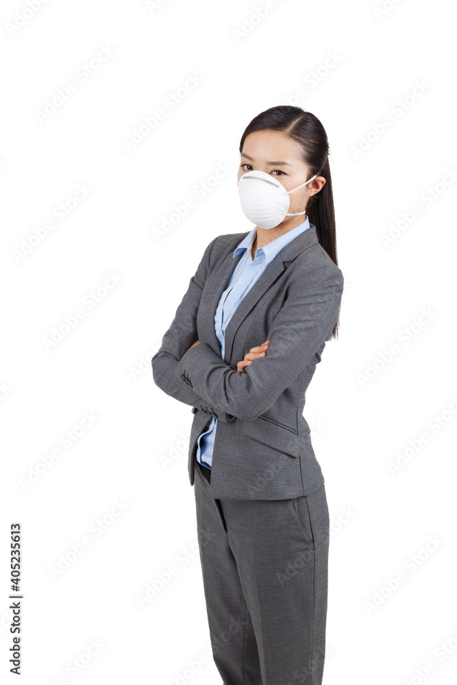 Portrait of a woman wearing a face mask Portrait of a woman wearing a face mask