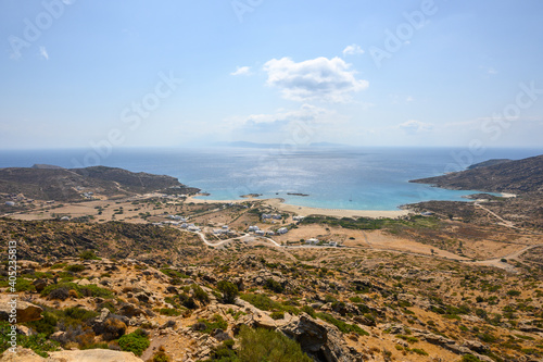 Manganari beach on Ios island, one of the most picturesque beaches with golden sand and crystal waters. Cyclades, Greece photo