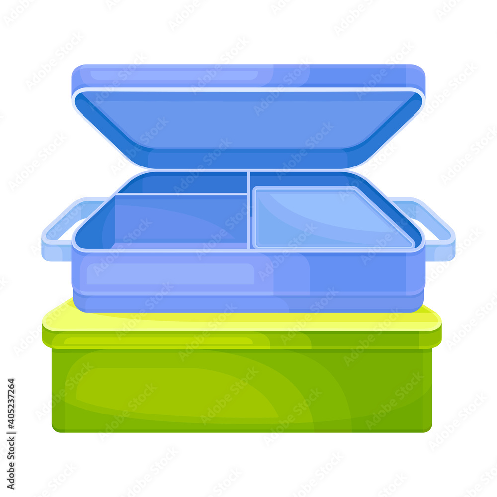 Reusable Lunch Box or Container as Everyday Reused Object Vector Illustration Reusable Lunch Box or Container as Everyday Reused Object Vector Illustration