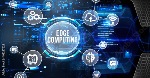 Internet, business, Technology and network concept. Edge computing modern IT technology on virtual screen.