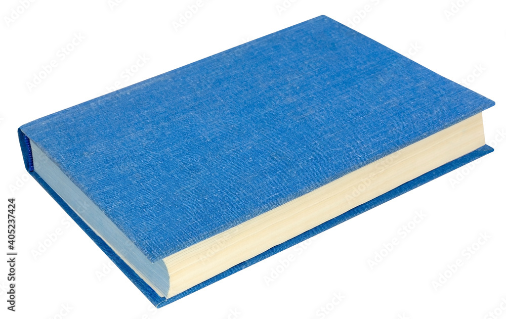Fototapeta premium Blue hardcover book isolated on white