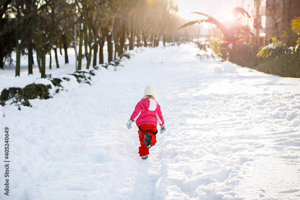 Portrait little girl in snow Portrait little girl in snow
