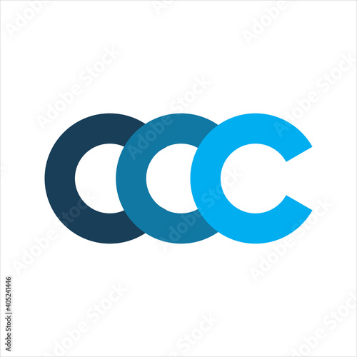 modern triple letter c logo design