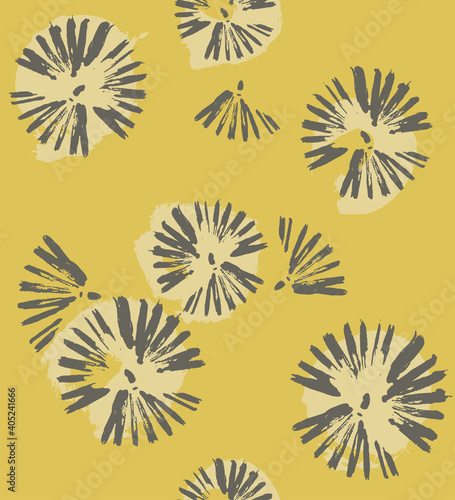 Hand drawn dandelions. Vector seamless pattern. Abstract background.
