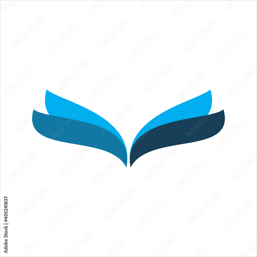 blue wing feather logo design blue wing feather logo design