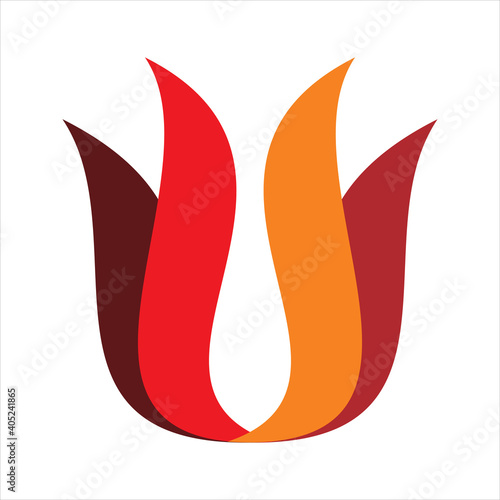 nature fire flame leaf logo design