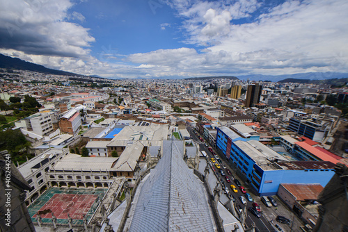 Views over the historic Old Town Quito, Ecuador