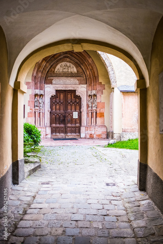 Nonnberg Abby door to the Benedictine Monastery photo