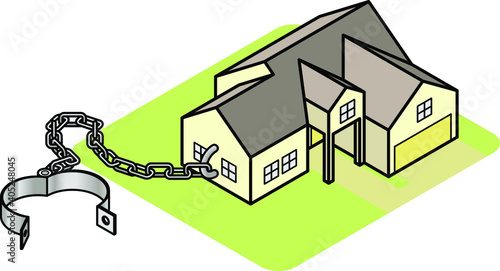 Concept: real estate mortgage trap.
