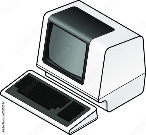 An old vintage/retro obsolete computer.
