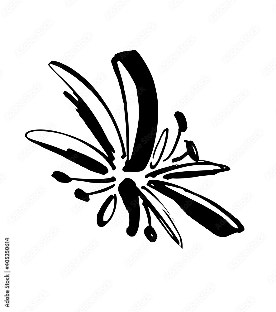 Flover icons isolated on white background. Logo sign design. Modern brush ink illustration. Vector Flover icons isolated on white background. Logo sign design. Modern brush ink illustration. Vector