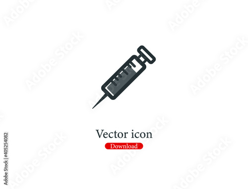 Injection  vector icon.  Editable stroke. Symbol in Line Art Style for Design, Presentation, Website or Apps Elements. Pixel vector graphics - Vector.  Vector isolated on white  background