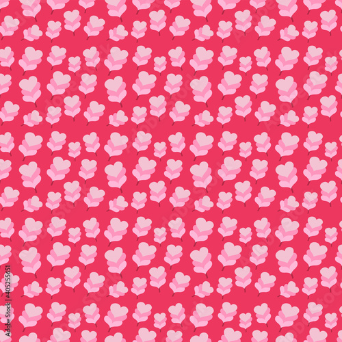 Seamless pattern pink cotton candy in the shape of a heart. Delicious sweetness to celebrate Valentine's Day. Vector flat illustration