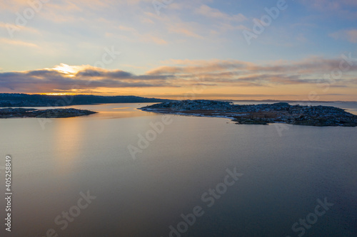 West coast Sweden in winter drone photo