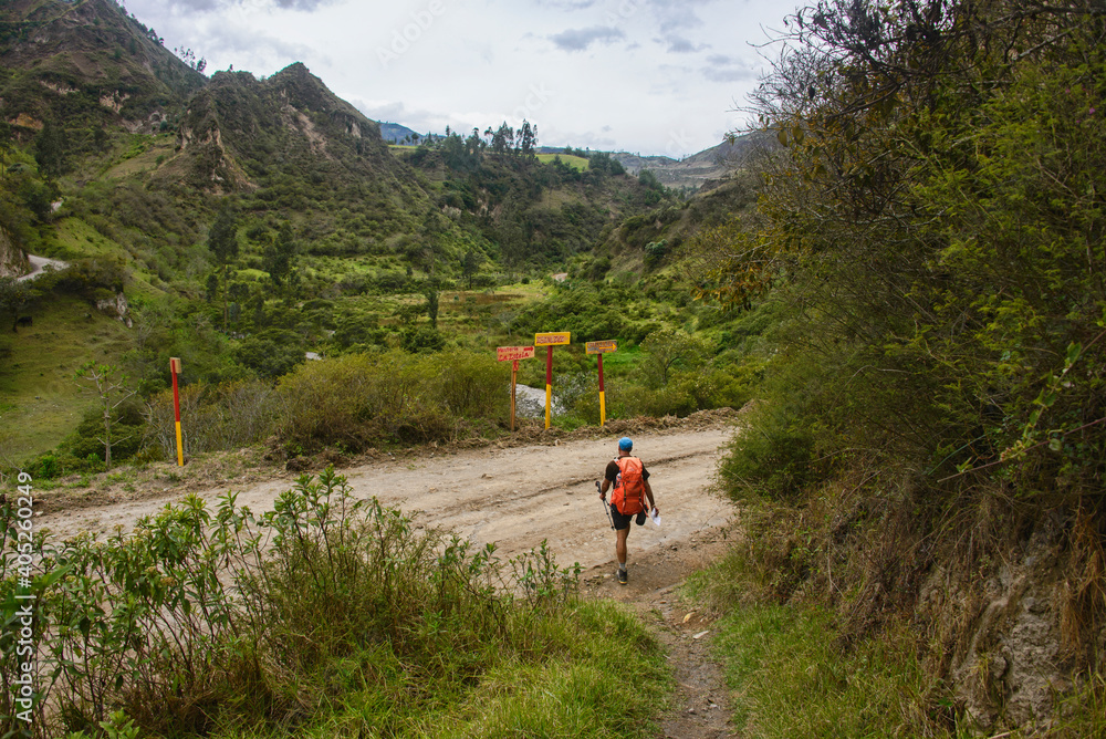 Trekking on the Quilotoa Loop Trek, Quilotoa, Ecuador 
