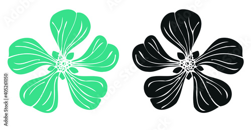 Flower imprint medicinal plant Althaea officinalis on a white background2