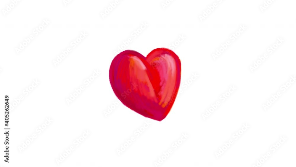 Hand draw a digital painting of hearts on white background. Doodle cartoon footage. Footage included green screen and luma matte Hand draw a digital painting of hearts on white background. Doodle cartoon footage. Footage included green screen and luma matte