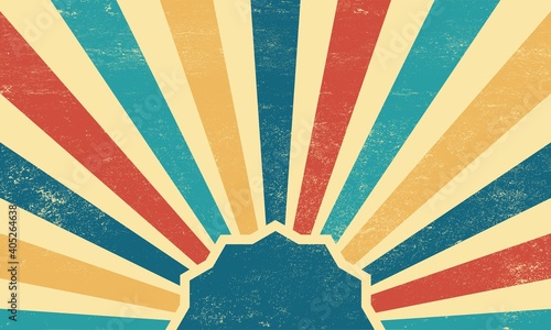 Vintage sun retro burst background