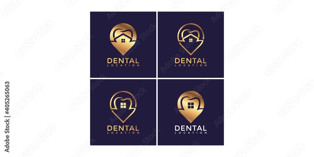 dental location logo design and business card