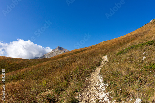 Mountain landscape, autumn sketches from tourist routes, recreation places for citizens.