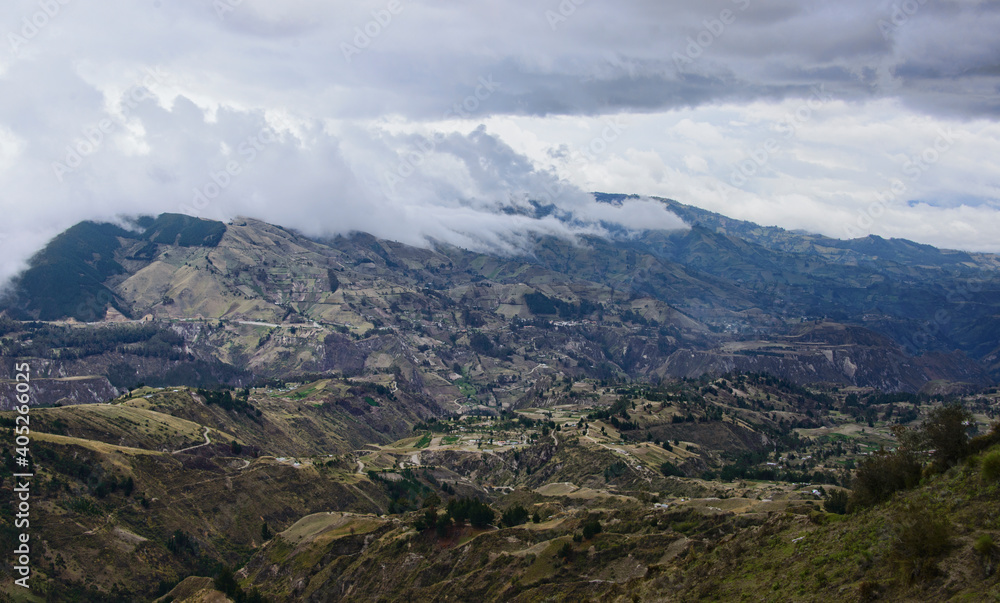 Beautiful cultivated valley in the Rio Toachi Canyon along the Quilotoa Loop Trek, Quilotoa, Ecuador Beautiful cultivated valley in the Rio Toachi Canyon along the Quilotoa Loop Trek, Quilotoa, Ecuador