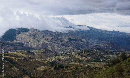 Beautiful cultivated valley in the Rio Toachi Canyon along the Quilotoa Loop Trek, Quilotoa, Ecuador © raquelm.