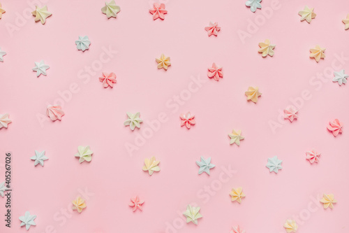 Sweets and candy on pink background, love and valentine concept