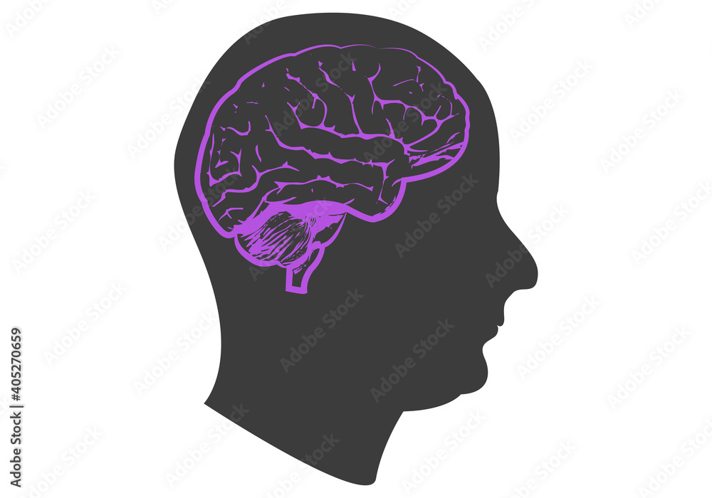 Icono negro con cerebro morado por la epilepsia. Icono negro con cerebro morado por la epilepsia.