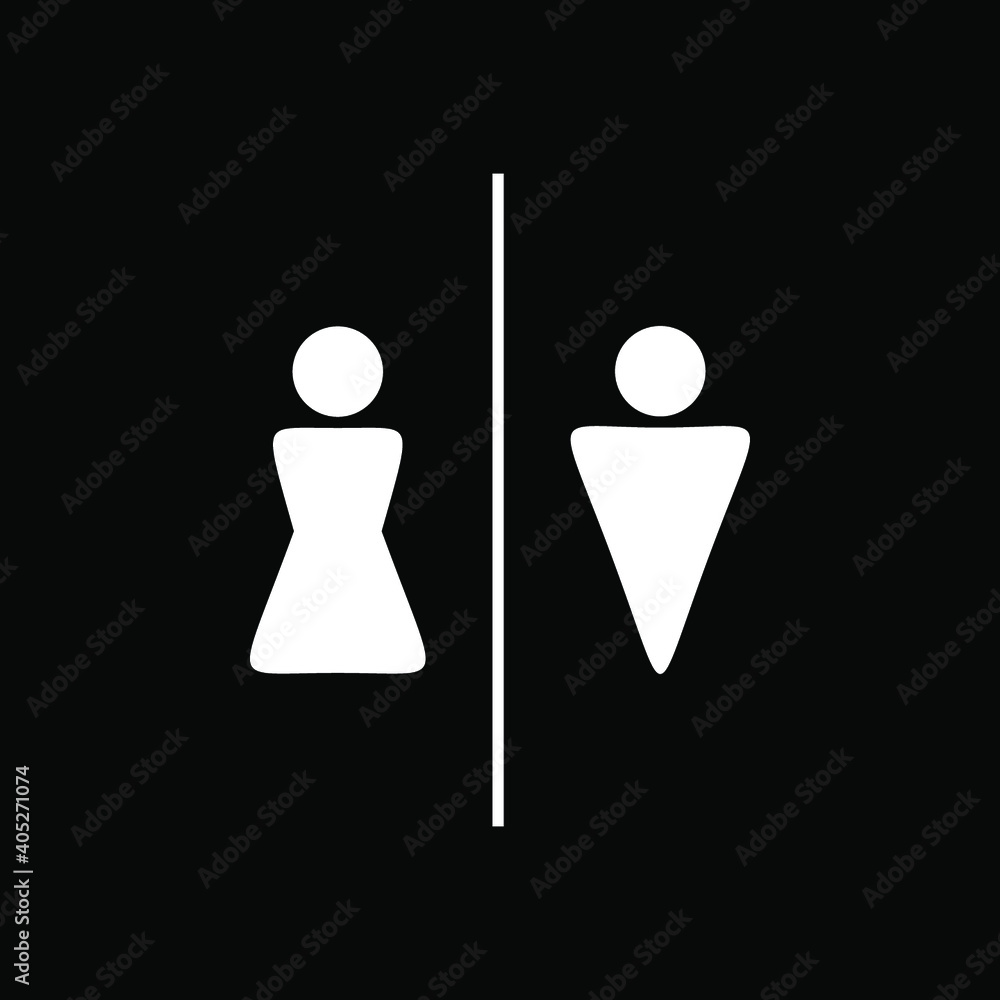 men and women toilet icon on black background men and women toilet icon on black background