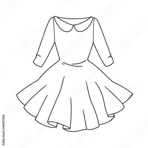 womens cocktail dress with full skirt and collar