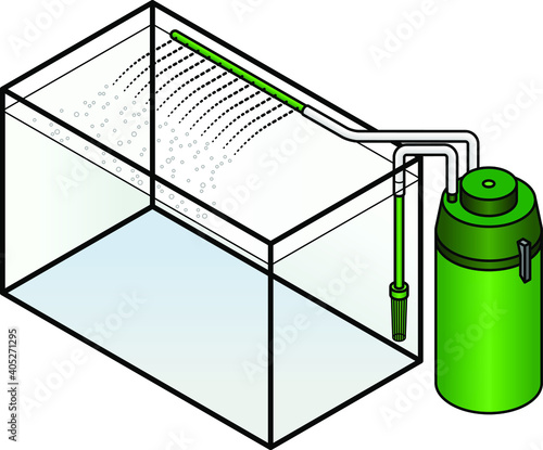 An aquarium filter: external canister filter with a spray bar.
