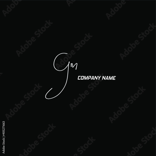 gm initial handwriting black background