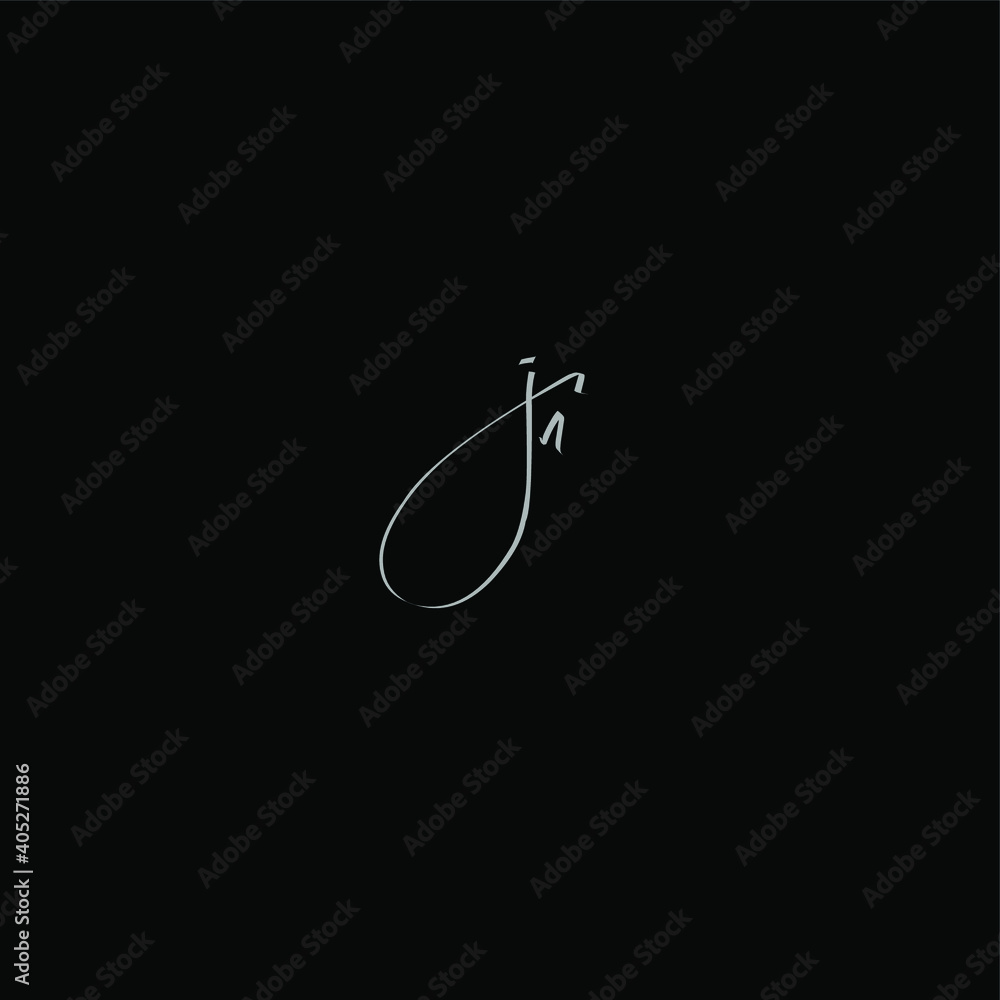 Jn handwritten logo for identity black background