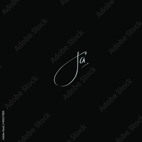 Ja initial handwriting black background