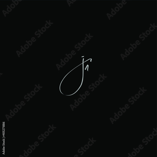 Jn handwritten logo for identity black background
