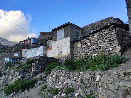 ancient building in Khinalug, Caucasian village located in Azerbaijan 
