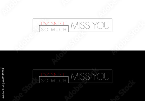 I Miss You Writing Text Vector