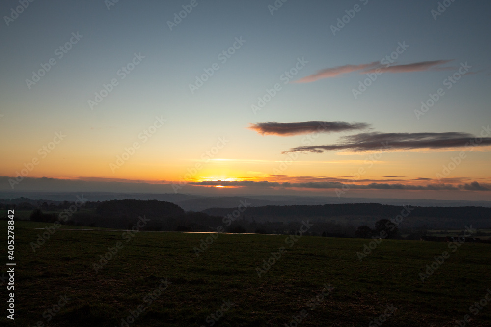 Fototapeta premium Sunset on on my trip to peak district 