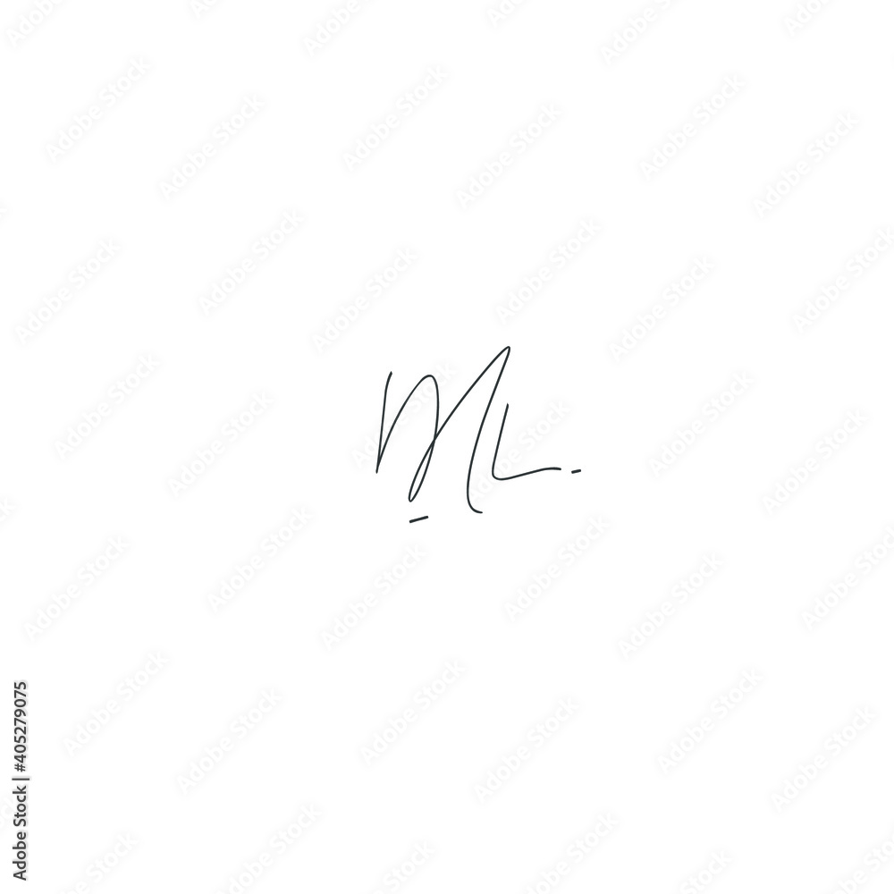 ML handwritten logo for identity ML handwritten logo for identity
