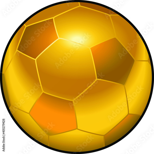 A golden soccer ball.