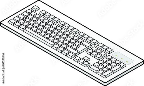 A white plain unlabelled classic-style keyboard - European layout.